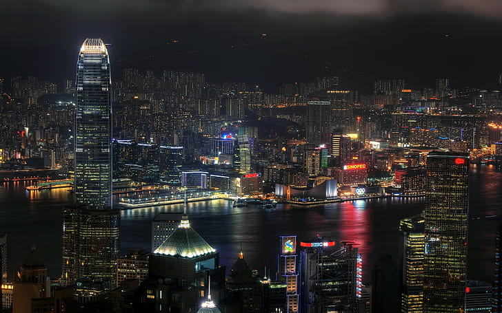Hong Kong, paisagem urbana, HD papel de parede