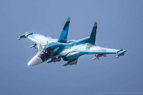 aeronaves, aviões militares, Sukhoi Su-34, exército russo, exército, HD papel de parede HD wallpaper