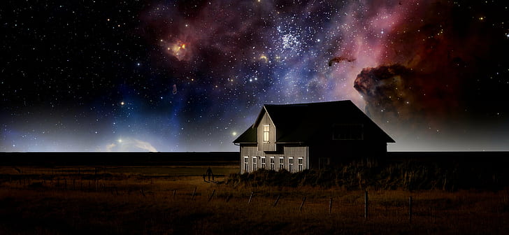 photo de maison peinte grise, Cosmic, famille, photo, gris, maison peinte, Islandia, Photoshop, Universo, étoile - Espace, astronomie, nuit, galaxie, constellation, nébuleuse, espace, voie lactée, ciel, sombre, lune, nature,astrologie, Fond d'écran HD