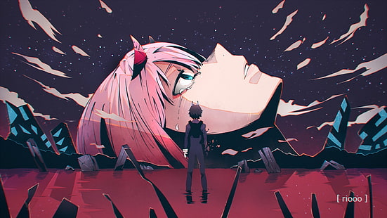 Neon Genesis Evangelion, noll två, älskling i franxx, crossover, Anime, HD tapet HD wallpaper