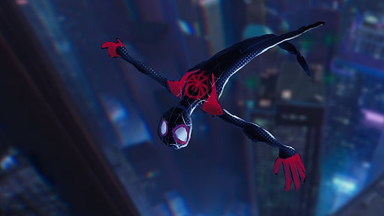 Человек-паук в стих паука, фильмы 2018 года, фильмы, человек-паук, анимационные фильмы, HD, 4K, HD обои HD wallpaper