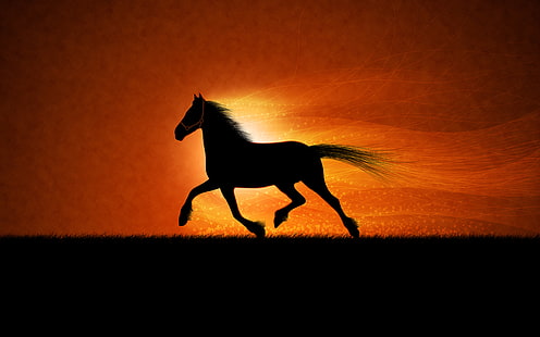 Löpande häst HD, häst, kreativ, grafik, kreativ och grafik, löpning, HD tapet HD wallpaper