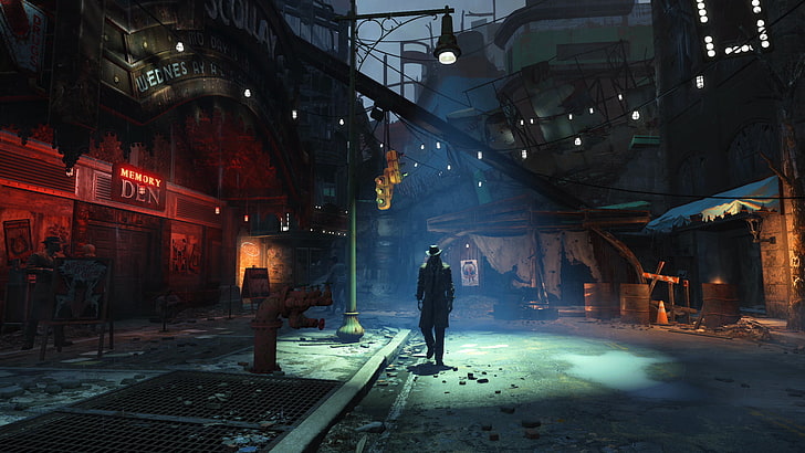 człowiek w pobliżu budynku tapety, Fallout, Fallout 4, gry wideo, Tapety HD