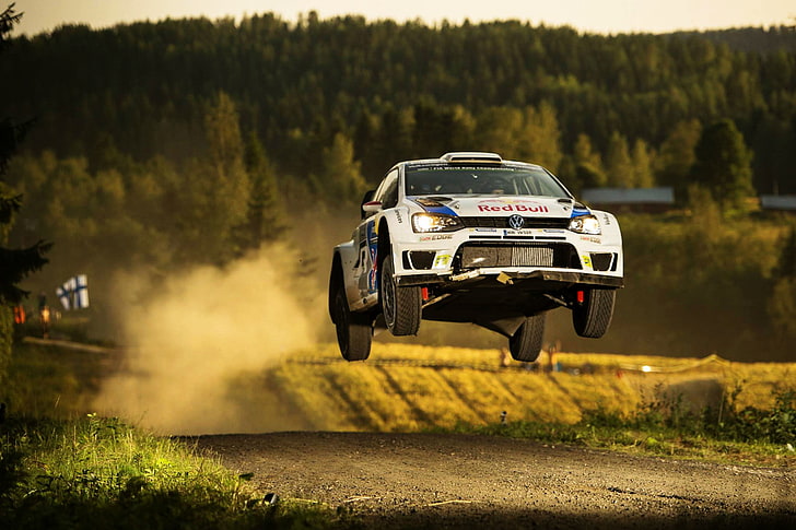 Dust, Volkswagen, Jump, WRC, Rally, Finland, Polo, HD wallpaper