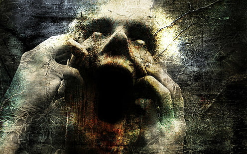 Тъмно, зловещо, лице, ужас, страшно, HD тапет HD wallpaper