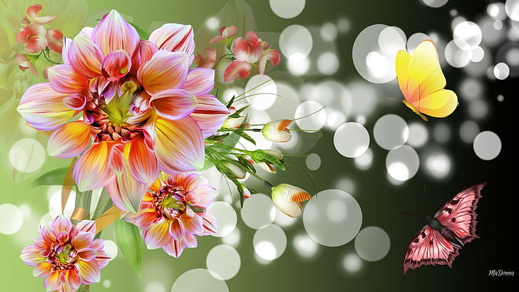 flower, spring, decoration, floral, plant, flowers, leaf, april, design, yellow, blossom, summer, art, season, bloom, colorful, garden, bouquet, celebration, petal, natural, color, pink, holiday, graphic, easter, orange, pattern, flora, branch, element, drawing, tree, bright, grass, love, butterfly, wallpaper, growth, egg, HD wallpaper