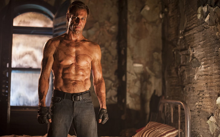 Aaron Eckhart ใน I Frankenstein ปี 2014, กางเกงยีนส์สีดำผู้ชาย, ภาพยนตร์, ภาพยนตร์ฮอลลีวูด, ฮอลลีวูด, 2014, วอลล์เปเปอร์ HD