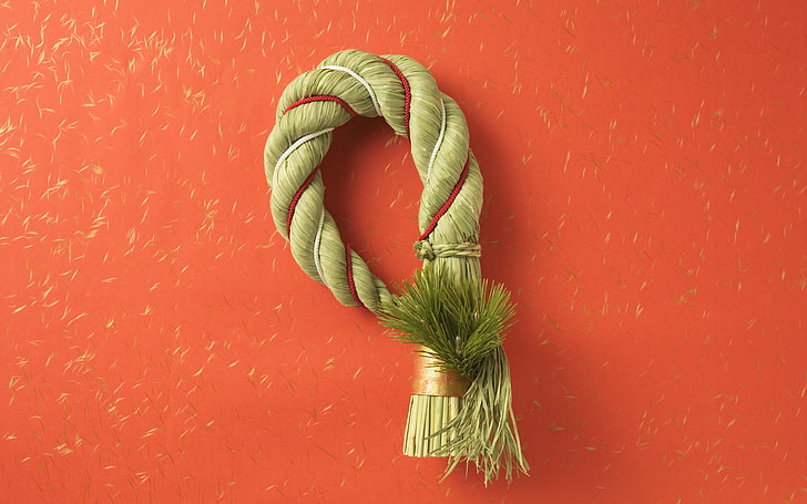 brown tassel rope decor, rope, red, knot, brush, HD wallpaper