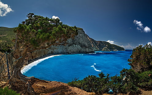Porto katsiki, Lefkada, Grecia, mar Jónico, Hdr, Fondo de pantalla HD HD wallpaper