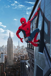 Spider-Man illustration, portrait display, Spider-Man, Spider-Man: Homecoming (2017), Marvel Cinematic Universe, HD wallpaper HD wallpaper