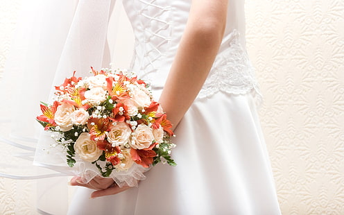 美しい、花嫁、結婚、結婚式、女性、 HDデスクトップの壁紙 HD wallpaper