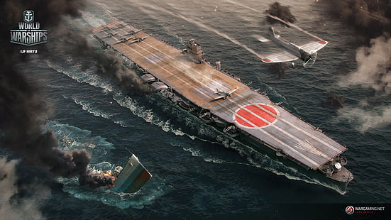 World of Warships digitale Tapete, World of Warships, Flugzeugträger, Videospiele, Zweiter Weltkrieg, IJF Hiryu, HD-Hintergrundbild HD wallpaper
