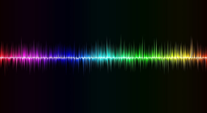 Sound Wave ภาพประกอบคลื่นเสียงคละสีเพลง, วอลล์เปเปอร์ HD