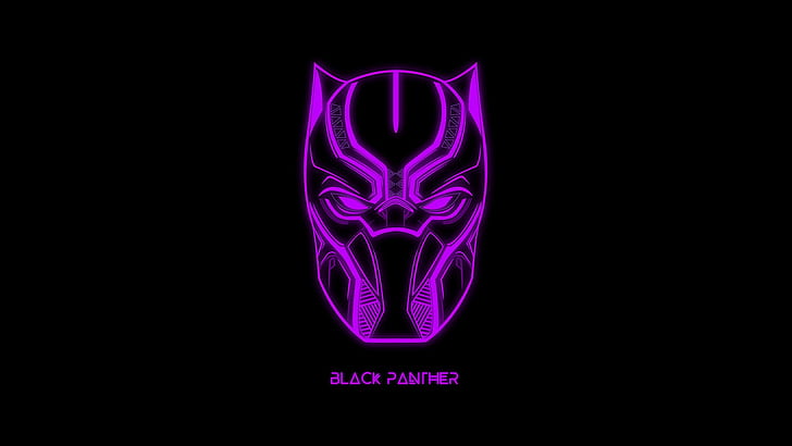 the inscription, mask, black background, MARVEL, Black Panther, HD wallpaper