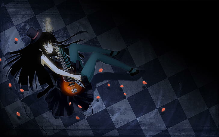 Mio Akiyama - K-ON!, female anime character playing guitar, anime, 1920x1200, mio akiyama, k-on!, HD wallpaper