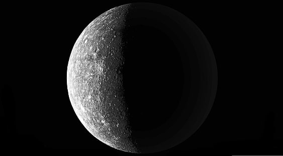 Mercury Planet, schwarze Kugel, 3D, Weltraum, Pflanzen, Quecksilber, HD-Hintergrundbild HD wallpaper
