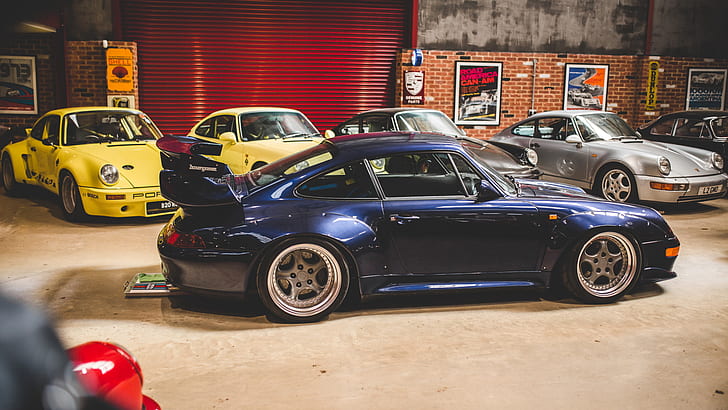 Porsche 993 GT2, Porsche 911, Porsche 964, Garage, mobil, mobil Jerman, Wallpaper HD