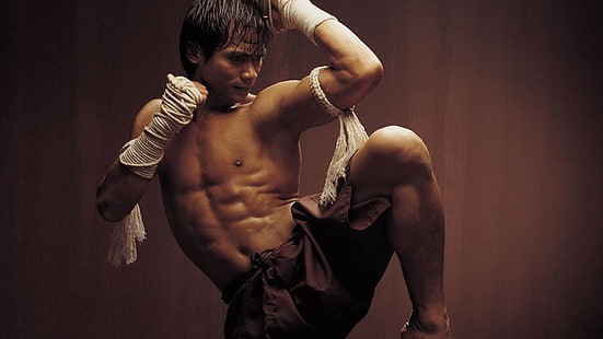 Tony Jaa, dövüş sanatları, aktör, gömleksiz, filmler, Ong-Bak, erkekler, HD masaüstü duvar kağıdı HD wallpaper