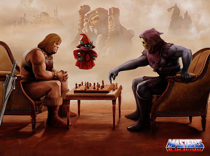 He-Man, Skeletor, chess, Orko, HD wallpaper