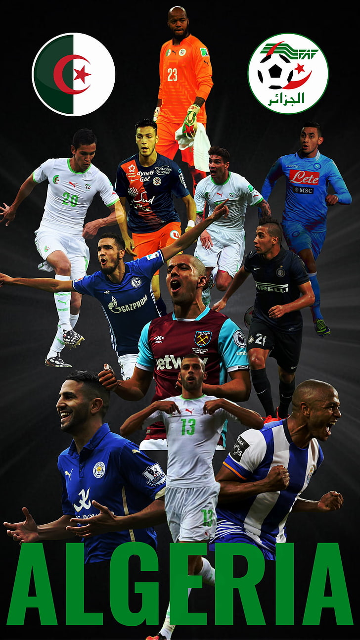 vêtements variés pour tout-petits, football, Algérie, équipe de football, Premier League, FIFA, joueurs, Fond d'écran HD, fond d'écran de téléphone