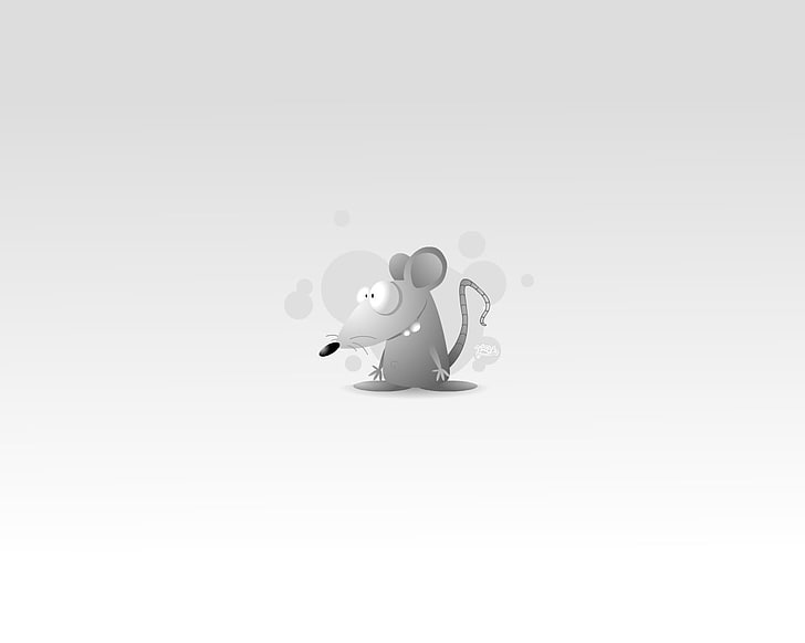 ilustração de rato cinza, rato, desenho, cinza, HD papel de parede