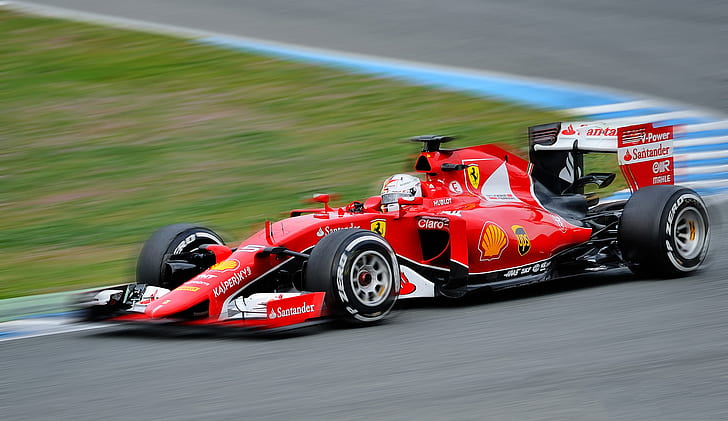 race, the car, Motorsport, Sebastian Vettel, Formula 1, Scuderia Ferrari, HD wallpaper