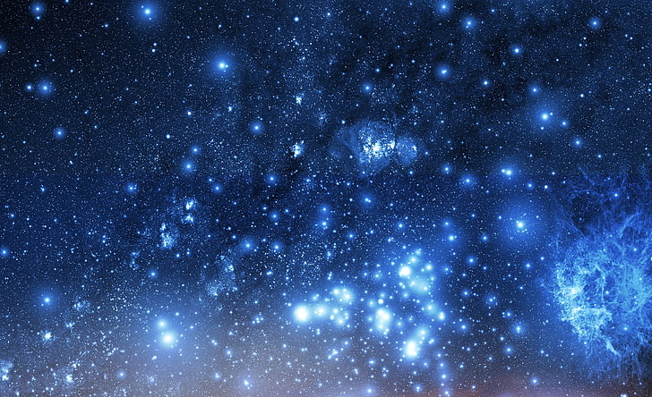 papel de parede digital azul nebulosa, espaço, estrelas, o universo, galáxia, HD papel de parede