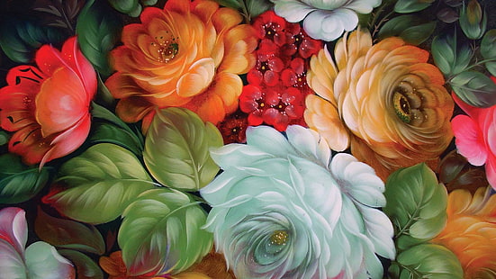 Arte Pinturas Ramo de flores Alta resolución, flores, ramo, alta, pinturas, resolución, Fondo de pantalla HD HD wallpaper