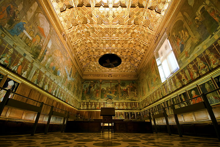 hall, Spain, Toledo, Cathedral, Capitol chamber, HD wallpaper