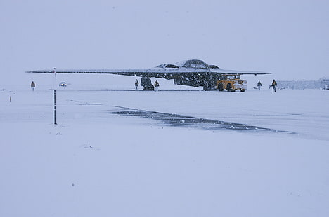 aeronaves, bombardeiro, neve, Northrop Grumman B-2 Spirit, aviões militares, HD papel de parede HD wallpaper