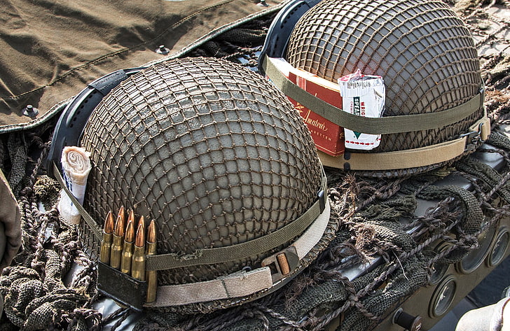армия, шлем, боеприпасы, HD обои