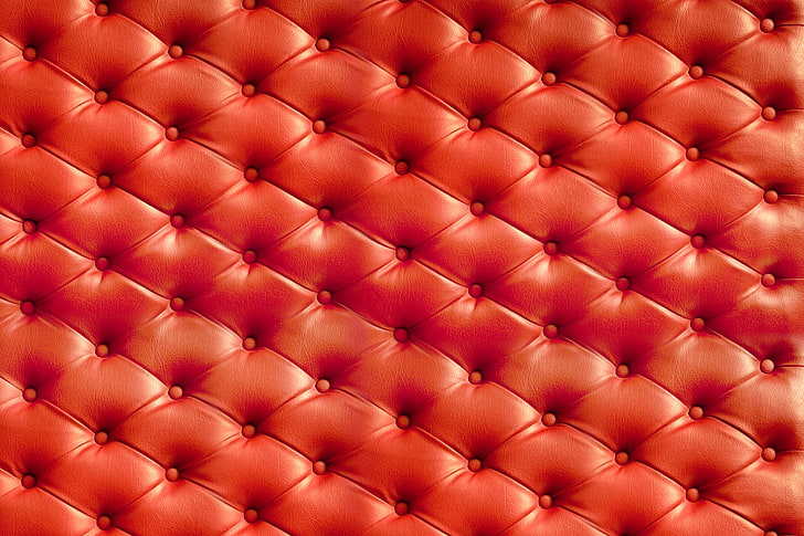 tufted red leather headboard, leather, texture, upholstery, skin, HD wallpaper