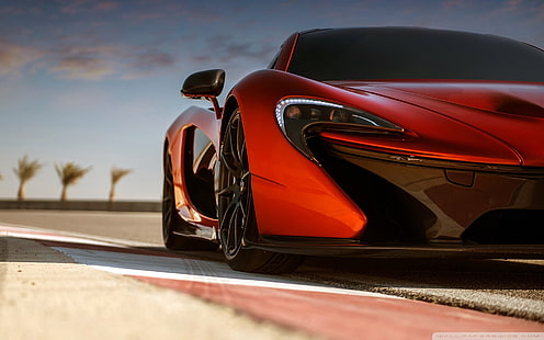 bordowy luksusowy samochód, McLaren, McLaren P1, samochód, supersamochody, samochody czerwone, Tapety HD HD wallpaper