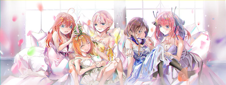 Anime, The Quintessential Quintuplets, Ichika Nakano, Itsuki Nakano, Miku Nakano, Nino Nakano, Yotsuba Nakano, HD wallpaper