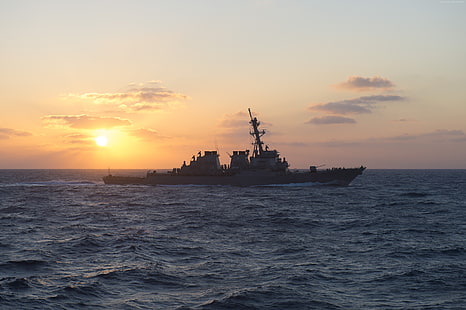 駆逐艦、DDG-58、アーレイバーク級、アメリカ海軍、USSラブーン、 HDデスクトップの壁紙 HD wallpaper