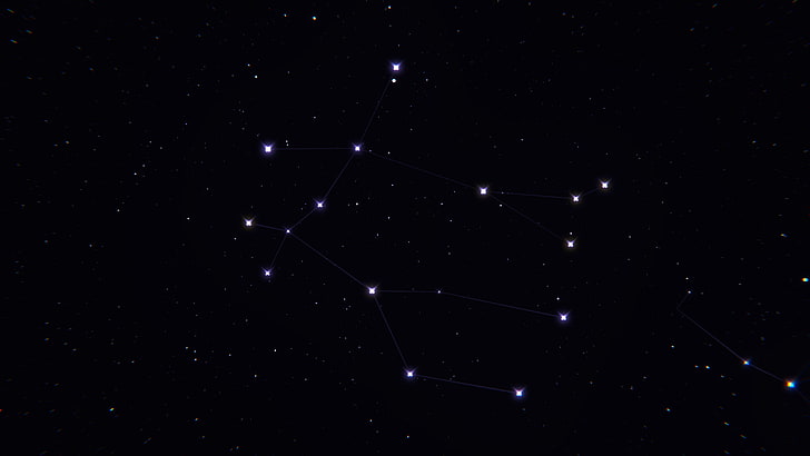 Ilustración de estrella, espacio, estrellas, signo del zodiaco, Géminis, Fondo de pantalla HD