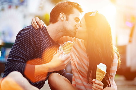 couple, love, kissing, HD wallpaper HD wallpaper