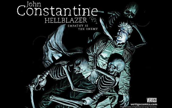 John Constantine wallpaper, Constantine, Hellblazer, comic art, HD wallpaper