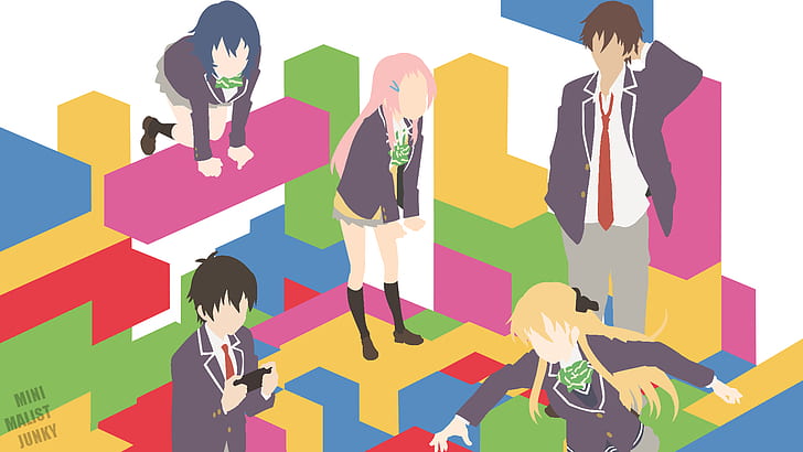 gamers !, Amano Keita, Hoshinomori Chiaki, Karen Tendou, Uehara Tasuku, Aguri (Gamers!), HD papel de parede