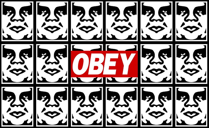 Obey logo, graffiti, OBEY, stencils, HD wallpaper