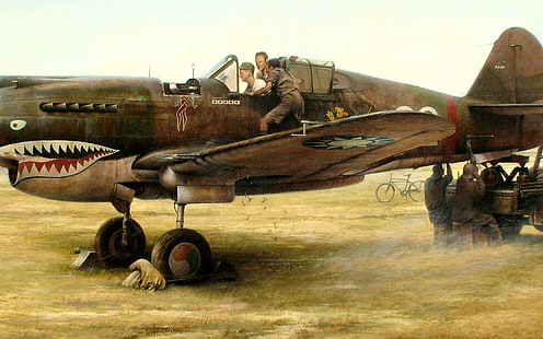 Aviões militares, Curtiss P-40 Warhawk, HD papel de parede HD wallpaper