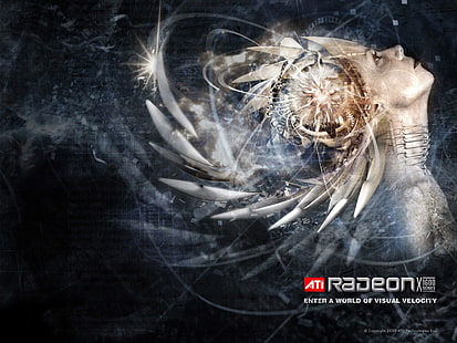 Illustrazione di Radeon, Ati, Radeon, arte digitale, viso, Sfondo HD HD wallpaper