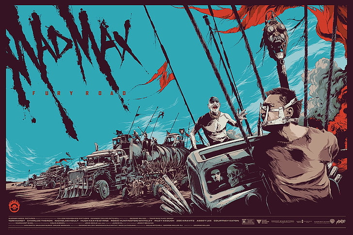 Papel de parede de filme Mad Max, Mad Max, Mad Max: Estrada da Fúria, cartaz, cartaz do filme, ilustração, HD papel de parede