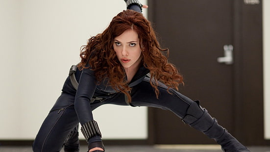 Scarlet Johansson como Black Widow, Black Widow, Iron Man 2, superheroínas, Scarlett Johansson, Marvel Cinematic Universe, Fondo de pantalla HD HD wallpaper