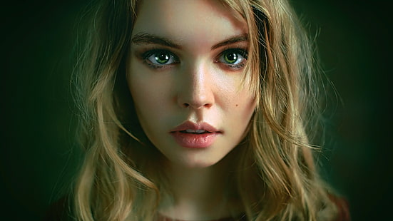 Иван Горохов, портрет, Анастасия Щеглова, брюнетка, модел, жени, лице, HD тапет HD wallpaper