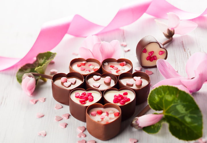 chocolate, heart-shaped, life, love, still, sweets, HD wallpaper