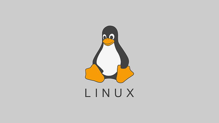 tux, ubuntu, logo, komputer, linux, minimalis, hd, 4k, Wallpaper HD