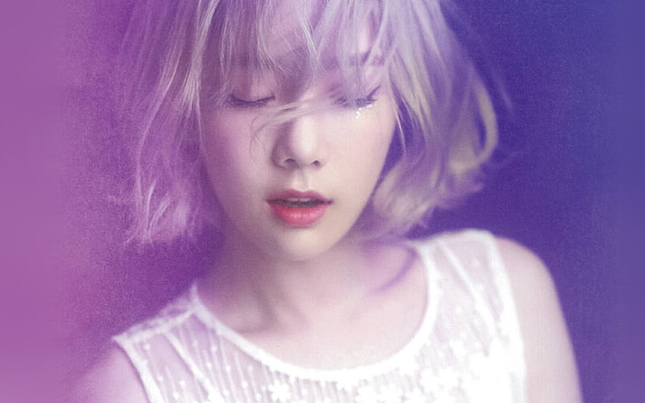 taeyeon, kpop, snsd, purple, pink, girl, HD wallpaper