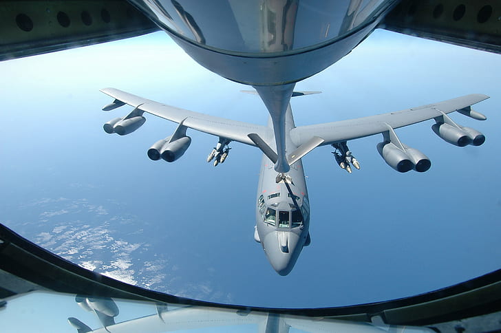 the ocean, bomber, USAF, air refueling, B 52, HD wallpaper