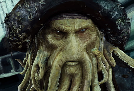 Figure, Pirate, Pirates of the Caribbean, Davy Jones, The Captain Of The Flying Dutchman, HD wallpaper HD wallpaper